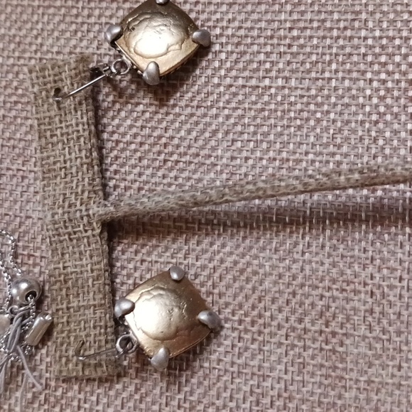 Tat2 square coin necklace and earrings - Picture 2 of 3